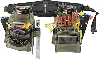 Denali 2.0 Tool Belt System, Left Handed, Black, Large - Includes 6″ Diamondback Belt, Hammer & Flat Bar Holsters - Perfect for Carpenters, Framers & Remodelers - Versatile Tool Belts